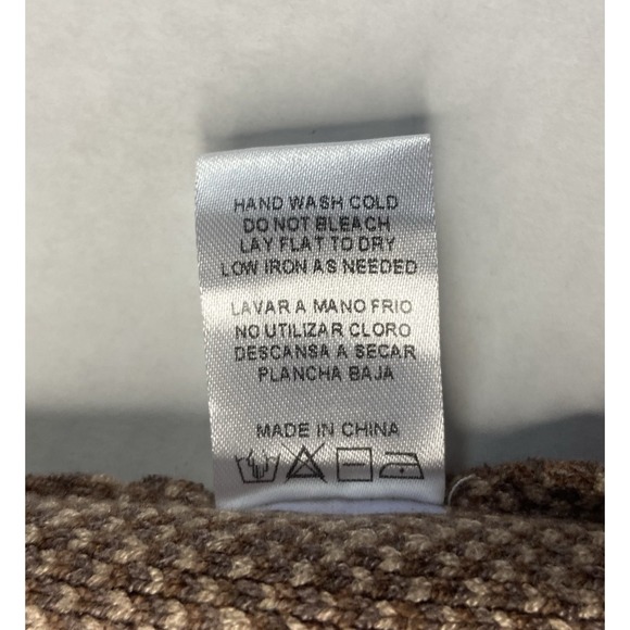 Rielle Women's Medium Houndstooth Knit Sweater Coat Cardigan Brown Tan - Picture 9 of 12